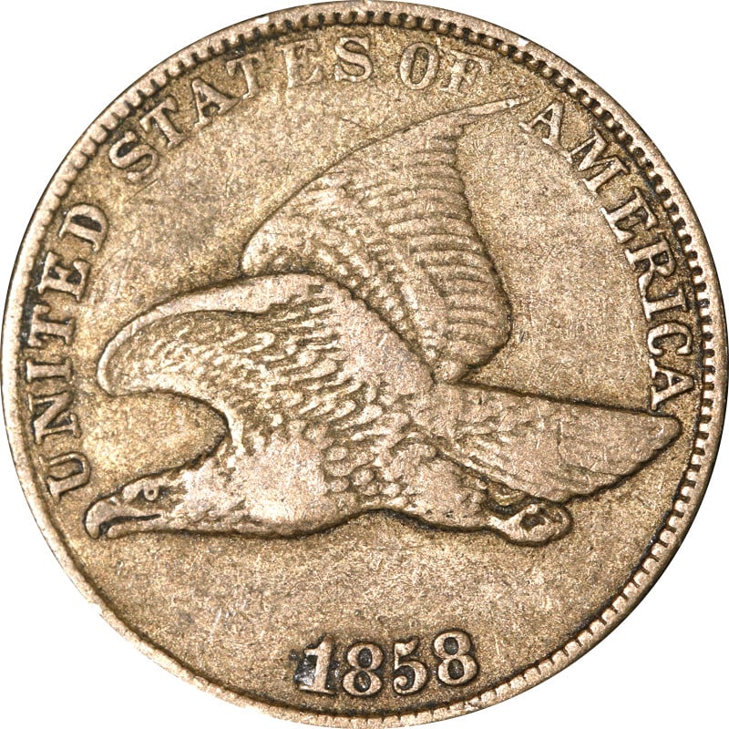 1858 Flying Eagle copper cent Choice+ (1 of 2)