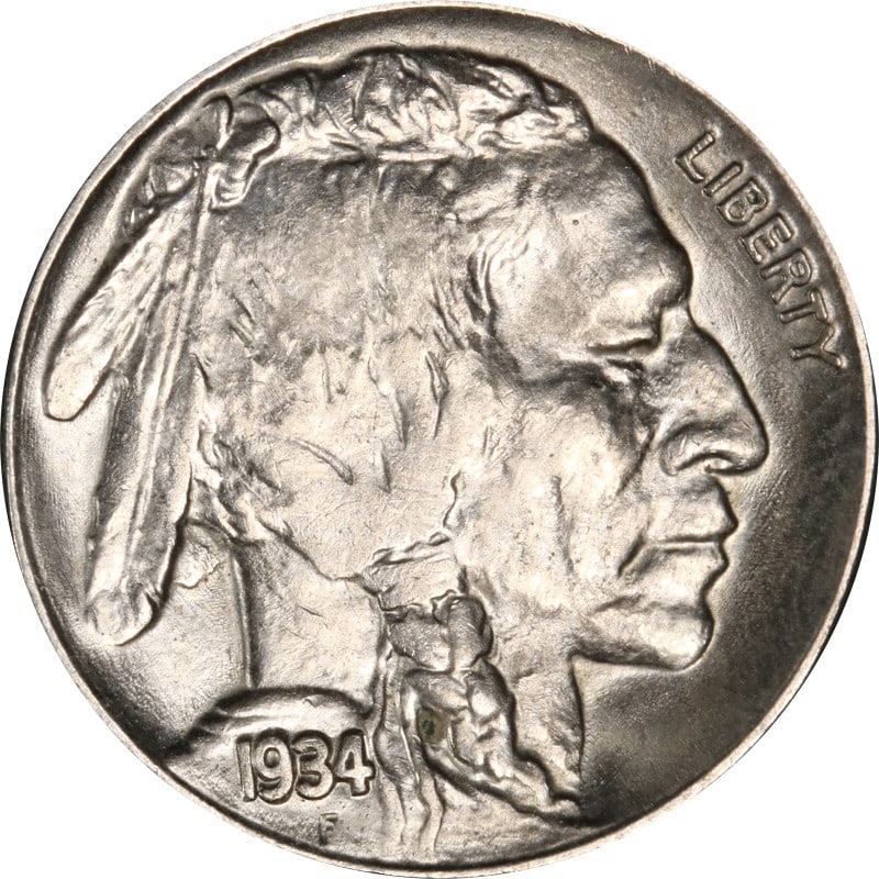 1934-P Buffalo Nickel Circulated Classic Coin: 1934-P Buffalo Nickel Circulated Classic Coin This 1934-P Buffalo Nickel is a notable collectible coin from the United States, featuring a design that celebrates American heritage. It is classified as