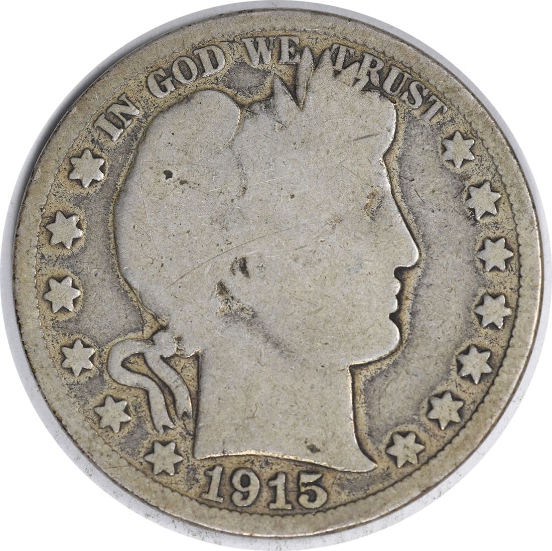 1915 Barber Half Dollar 50C Uncertified Silver Coin by Charles E. Barber (1 of 2)