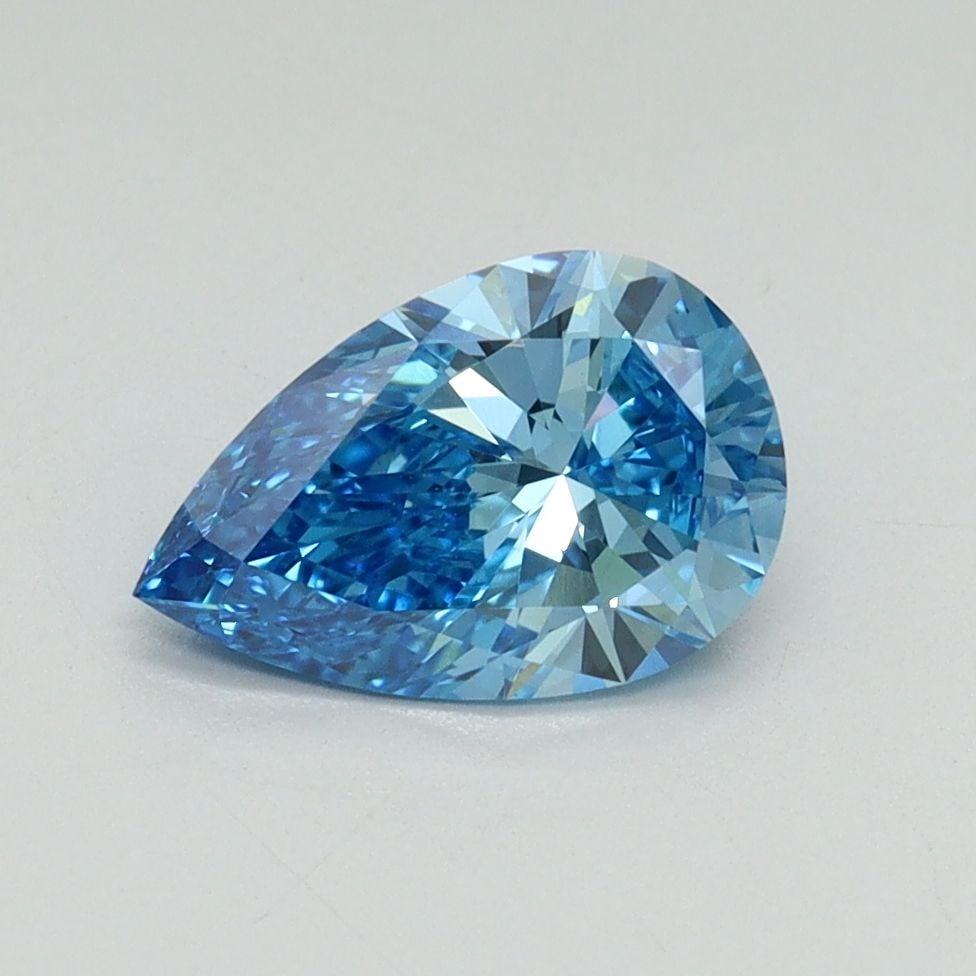Loose Diamond - PEAR 1.02ct Fancy Vivid Blue VS1: Loose Diamond - PEAR 1.02ct Fancy Vivid Blue VS1 Source: This is a real non-mined Diamond that has been grown in a lab Shape: PEAR Carats: 1.02 Color: Fancy Vivid Blue Certification: IGI Video: Video
