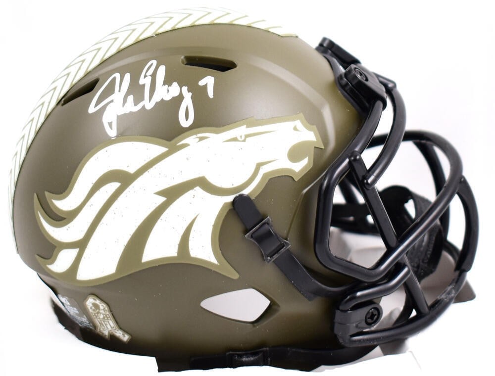 John Elway Signed Denver Broncos Salute Mini Helmet with Beckett Hologram (1 of 3)