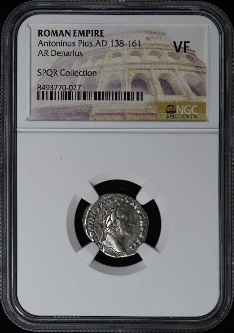 Roman Empire AR Denarius Antoninus Pius NGC Certified VF20 (1 of 2)