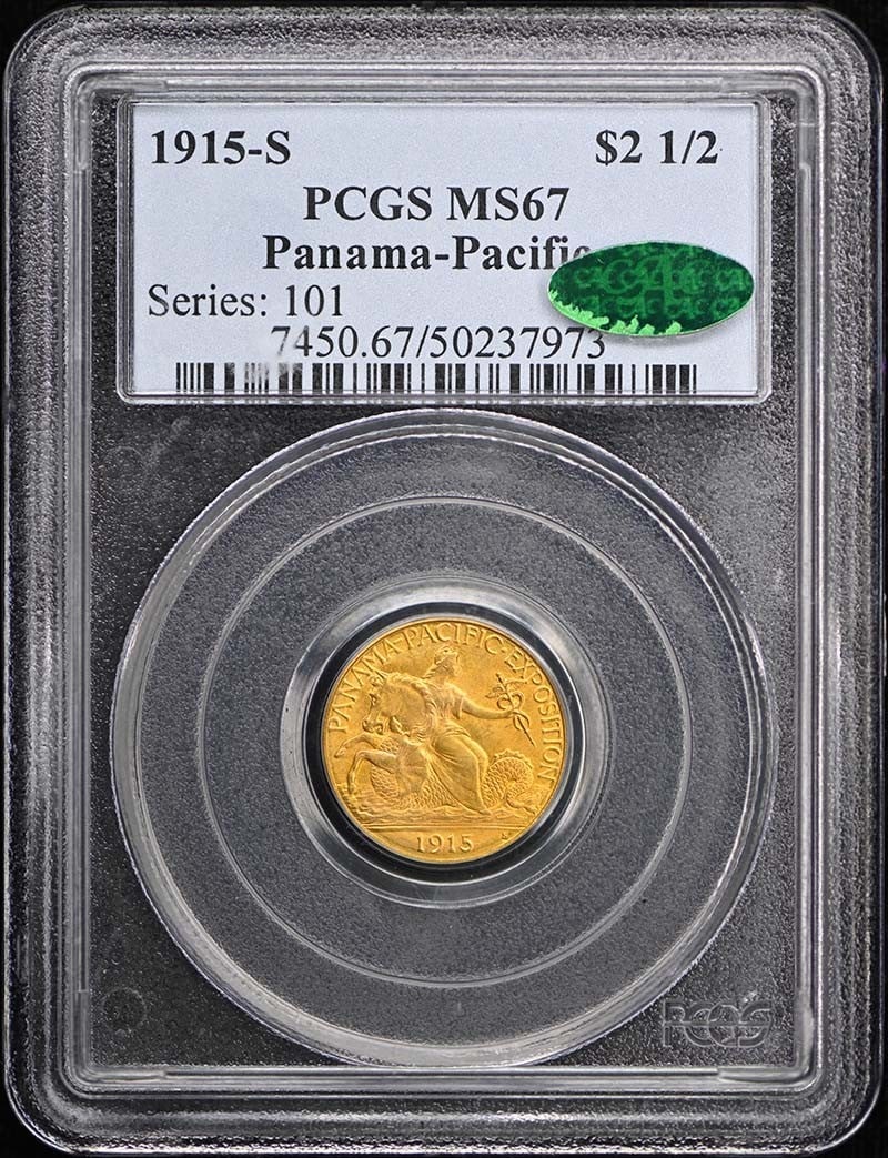 1915-S Panama Pacific $2.50 Gold Commemorative PCGS MS67 CAC (1 of 4)