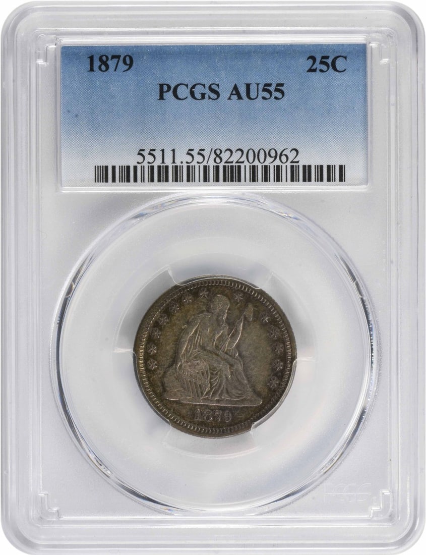1879 Liberty Seated Quarter AU55 PCGS 90% Silver Philadelphia Mint (1 of 4)