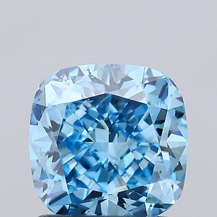 Loose Diamond - CUSHION MODIFIED 1.01ct Fancy Vivid Blue SI1: Loose Diamond - CUSHION MODIFIED 1.01ct Fancy Vivid Blue SI1 Source: This is a real non-mined Diamond that has been grown in a lab Shape: CUSHION MODIFIED Carats: 1.01 Color: Fancy Vivid Blue