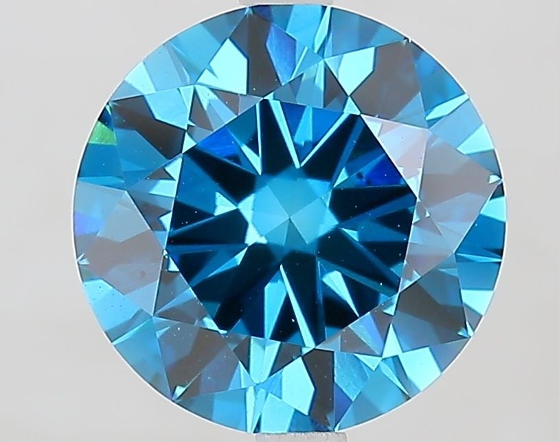 Loose Diamond - ROUND 3.0ct Fancy Vivid Blue VS1: Loose Diamond - ROUND 3.0ct Fancy Vivid Blue VS1 Source: This is a real non-mined Diamond that has been grown in a lab Shape: ROUND Carats: 3.0 Color: Fancy Vivid Blue Certification: IGI Video: