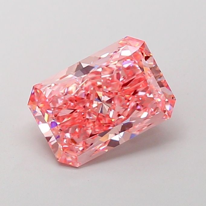 Loose Diamond - RADIANT 2.93ct Fancy Vivid Pink VS1: Loose Diamond - RADIANT 2.93ct Fancy Vivid Pink VS1 Source: This is a real non-mined Diamond that has been grown in a lab Shape: RADIANT Carats: 2.93 Color: Fancy Vivid Pink Certification: IGI Video: