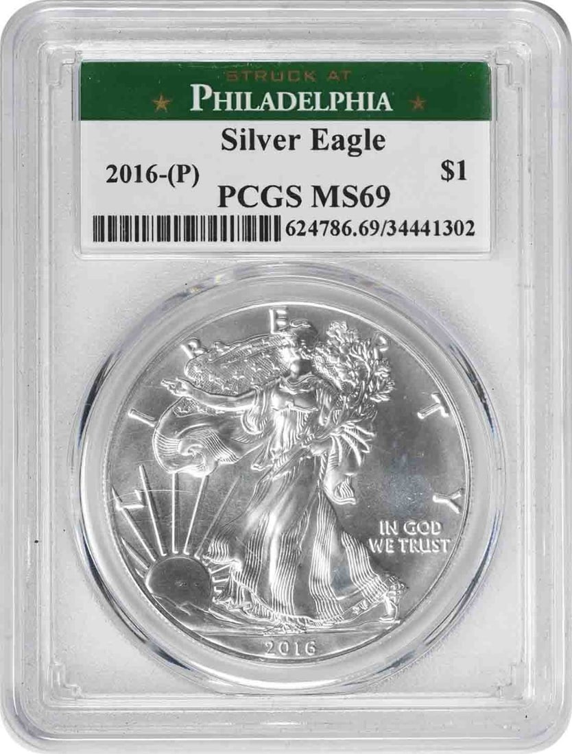 2016 P Philadelphia Silver Eagle PCGS MS69 Dollar (1 of 2)