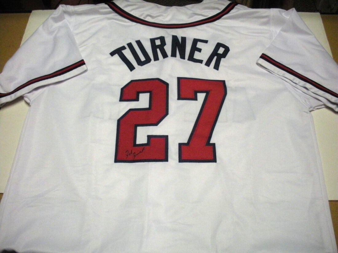 Signed Atlanta Braves 1995 World Series Champions Jersey Ted Turner COA (1 of 3)
