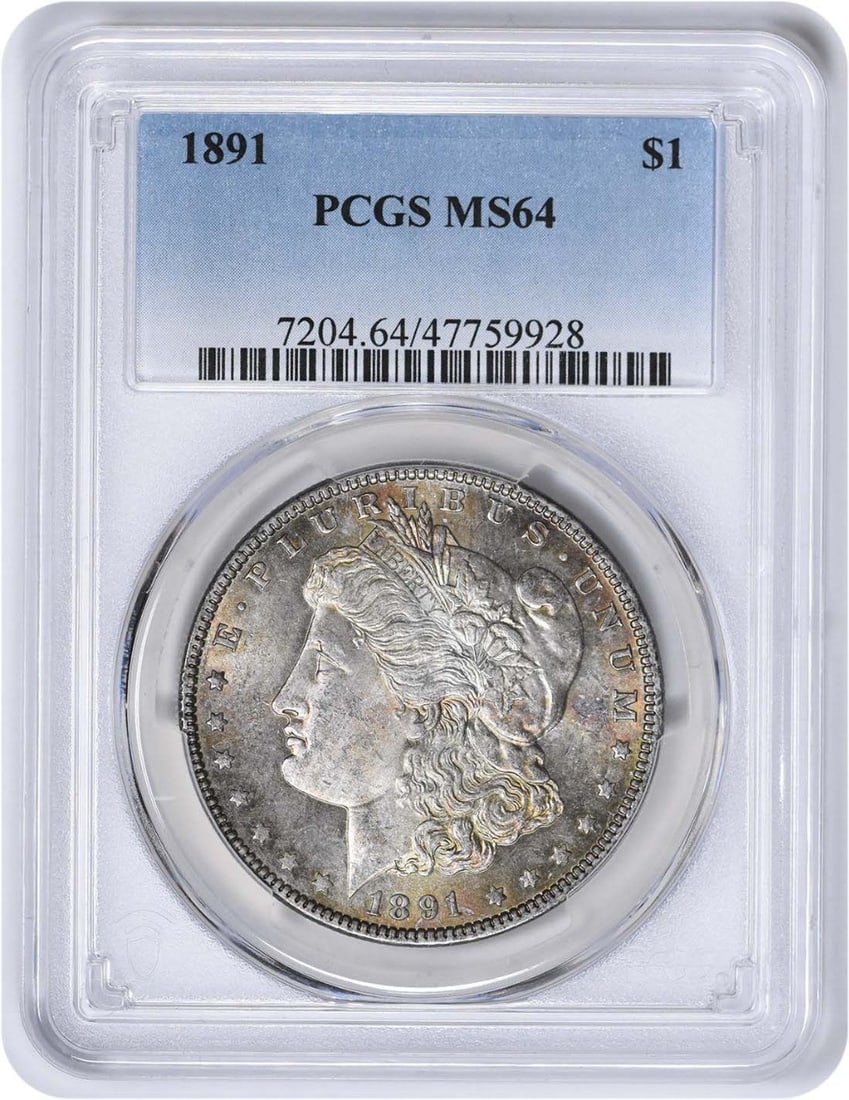 1891 Morgan Silver Dollar MS64 PCGS Uncirculated 90% Silver (1 of 2)