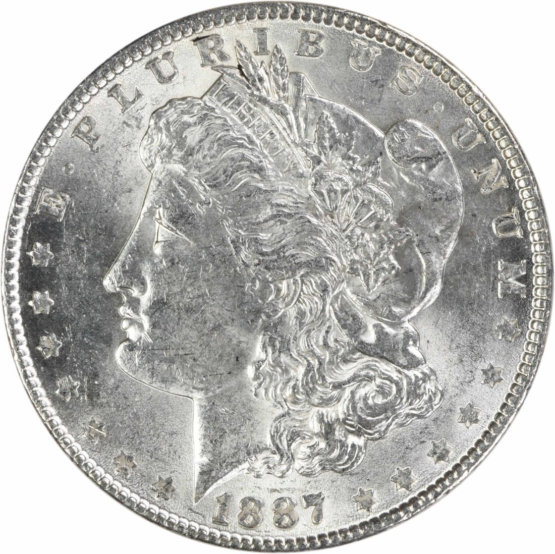 1887 Philadelphia Morgan Dollar AU Uncertified Silver Coin (1 of 2)
