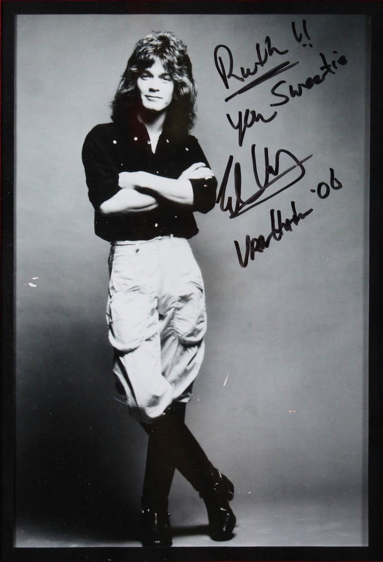 Eddie Van Halen Signed Framed Display with BAS Authentication - 5