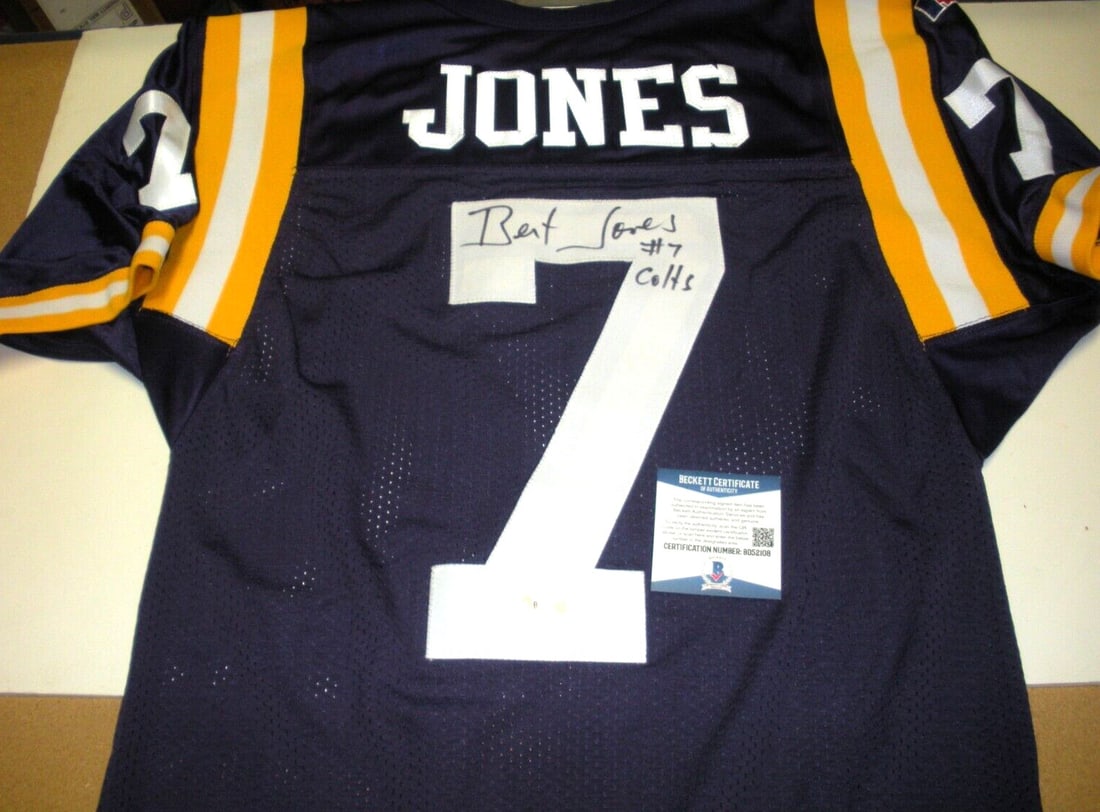 Russell Official Jersey Signed by Bert Jones Beckett COA LSU Tigers Colts (1 of 2)