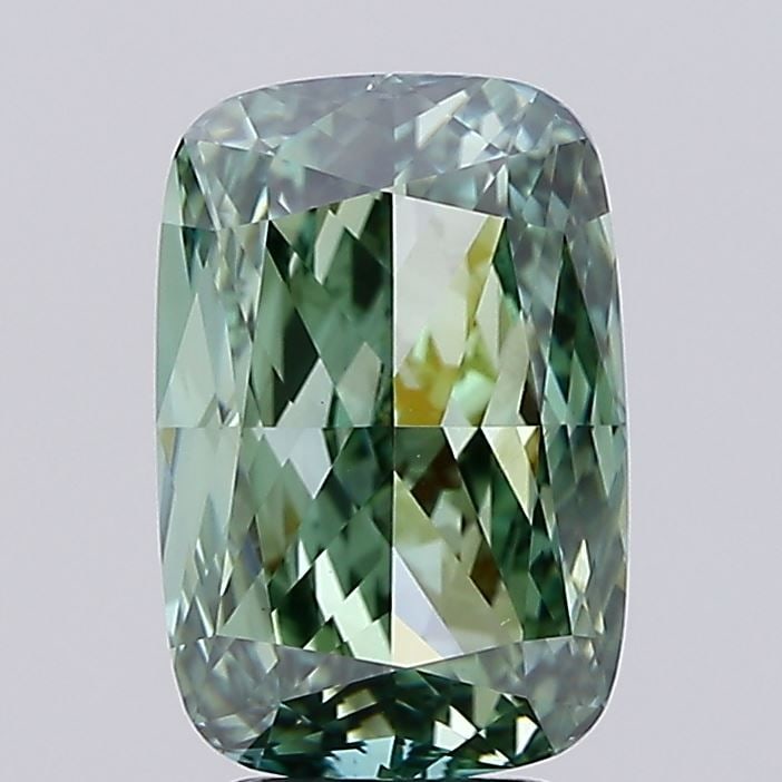 Loose Diamond - CUSHION MODIFIED 5.01ct Fancy Vivid Green VS2: Loose Diamond - CUSHION MODIFIED 5.01ct Fancy Vivid Green VS2 Source: This is a real non-mined Diamond that has been grown in a lab Shape: CUSHION MODIFIED Carats: 5.01 Color: Fancy Vivid Green