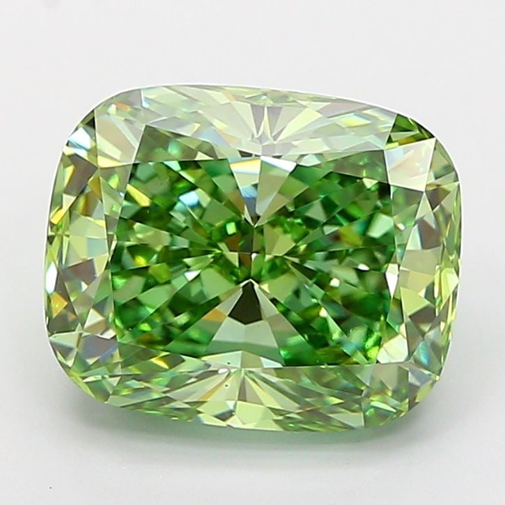 Loose Diamond - CUSHION MODIFIED 5.1ct Fancy Vivid Green VS1: Loose Diamond - CUSHION MODIFIED 5.1ct Fancy Vivid Green VS1 Source: This is a real non-mined Diamond that has been grown in a lab Shape: CUSHION MODIFIED Carats: 5.1 Color: Fancy Vivid Green Certific