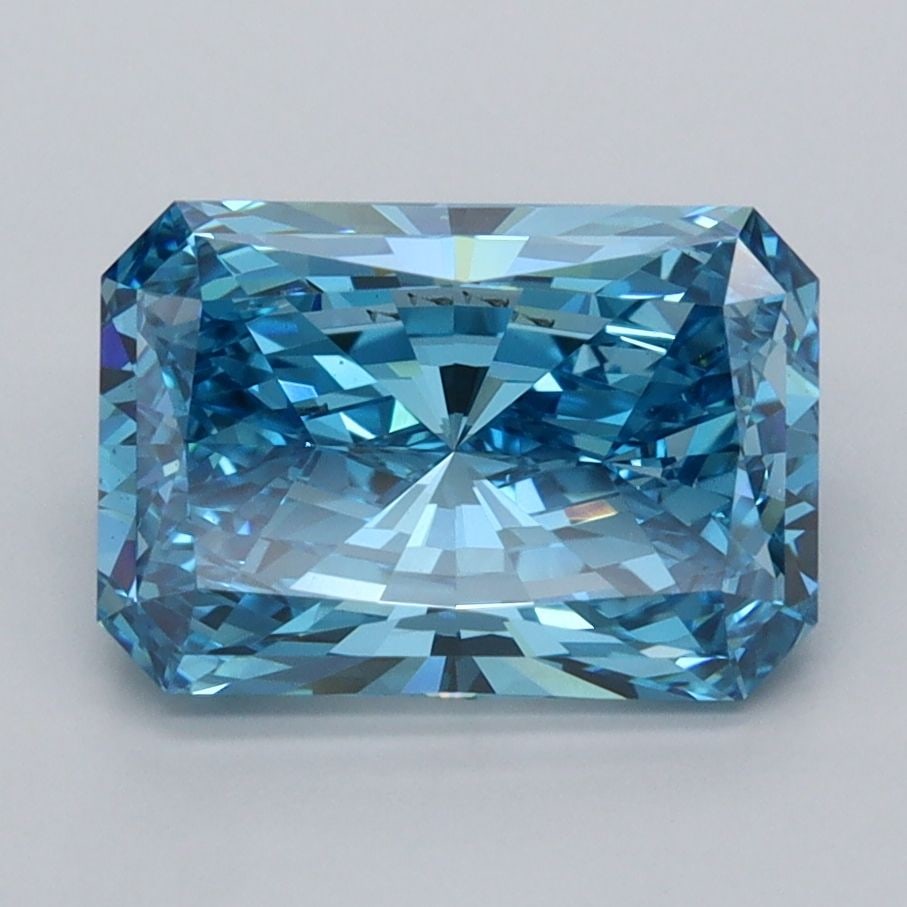 Loose Diamond - RADIANT 2.51ct Fancy Vivid Blue VS1: Loose Diamond - RADIANT 2.51ct Fancy Vivid Blue VS1 Source: This is a real non-mined Diamond that has been grown in a lab Shape: RADIANT Carats: 2.51 Color: Fancy Vivid Blue Certification: IGI Video: