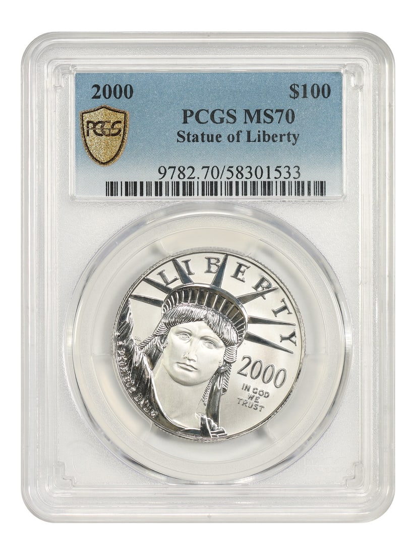 2000 PCGS MS70 Statue of Liberty $100 Platinum Eagle (1 of 4)
