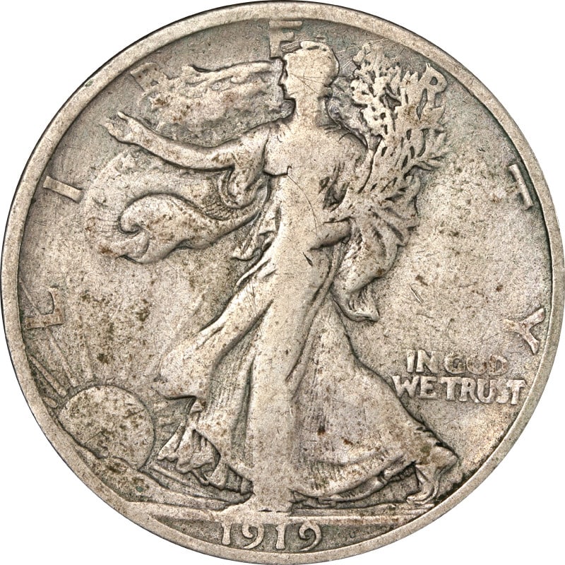 1919 S Walking Liberty Silver Half Dollar (1 of 2)