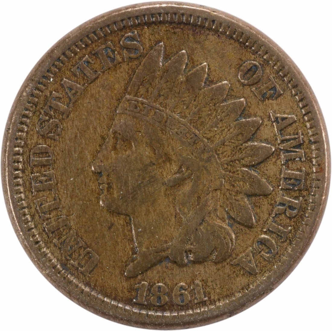 1861 Indian Head Copper Small Cent XF (1 of 2)