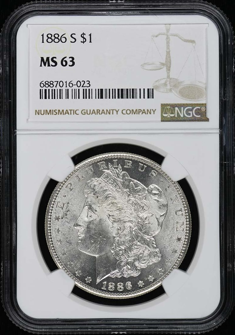 NGC MS63 1886-S San Francisco Morgan Dollar (1 of 2)