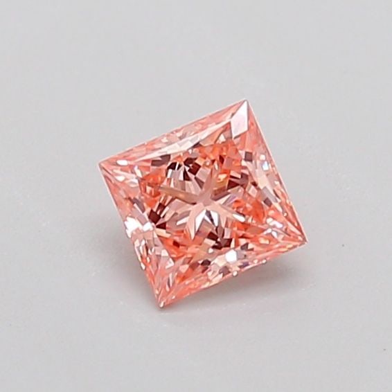 Loose Diamond - PRINCESS 0.3ct Fancy Intense Orangey Pink VS1: Loose Diamond - PRINCESS 0.3ct Fancy Intense Orangey Pink VS1 Source: This is a real non-mined Diamond that has been grown in a lab Shape: PRINCESS Carats: 0.3 Color: Fancy Intense Orangey Pink