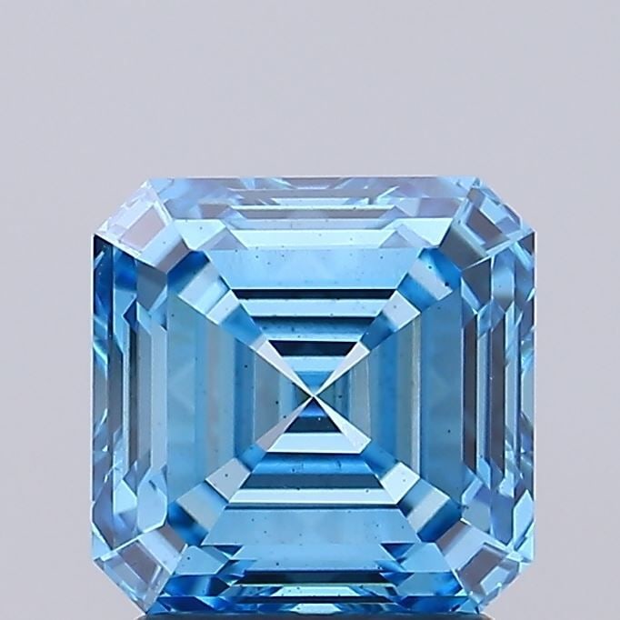 Loose Diamond - SQUARE EMERALD 2.27ct Fancy Vivid Blue VS2: Loose Diamond - SQUARE EMERALD 2.27ct Fancy Vivid Blue VS2 Source: This is a real non-mined Diamond that has been grown in a lab Shape: SQUARE EMERALD Carats: 2.27 Color: Fancy Vivid Blue