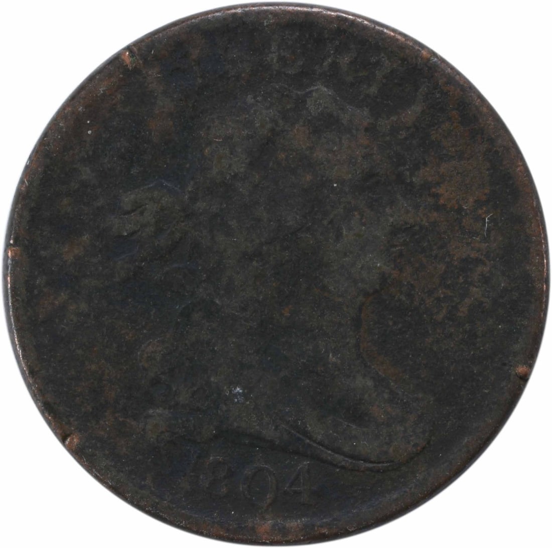 1804 Draped Bust Half Cent Copper Uncertified Coin (1 of 2)
