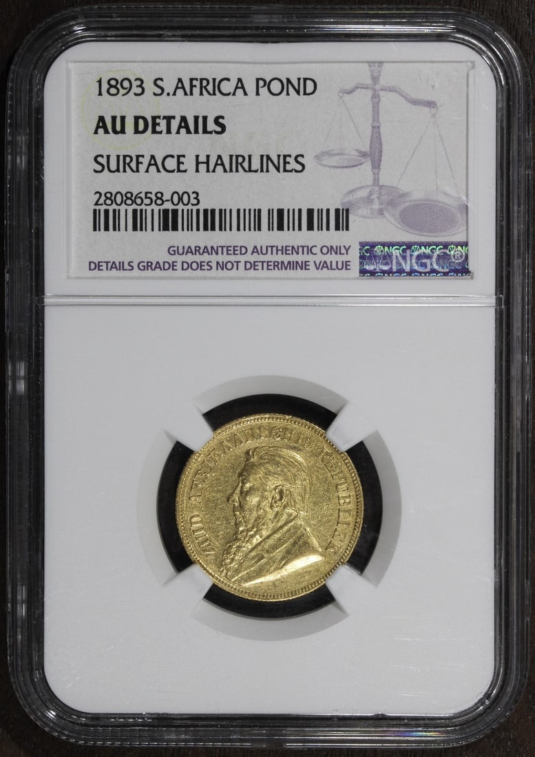 1893 South Africa Gold Pond NGC AU Details (1 of 2)
