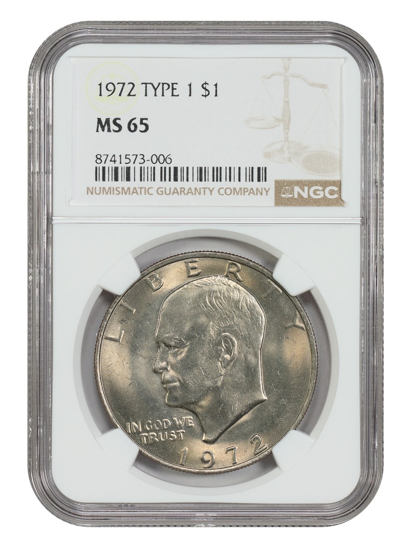 NGC MS65 1972 Type 1 Eisenhower Dollar (1 of 4)