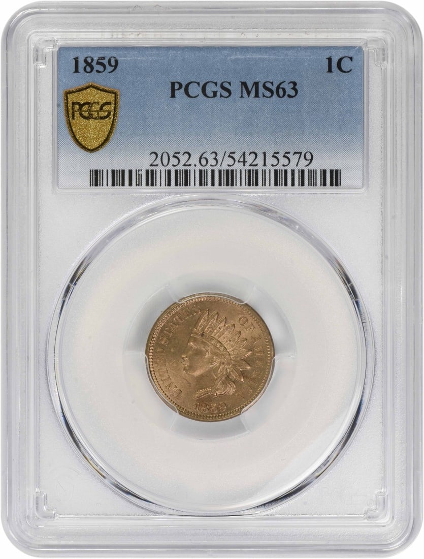 Indian Head Small Cent 1859 MS63 PCGS Certified Copper Coin (1 of 4)