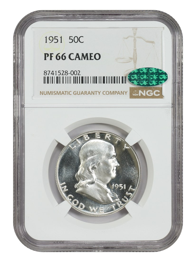 1951 Franklin Half Dollar NGC CAC PR66 Cameo (1 of 6)