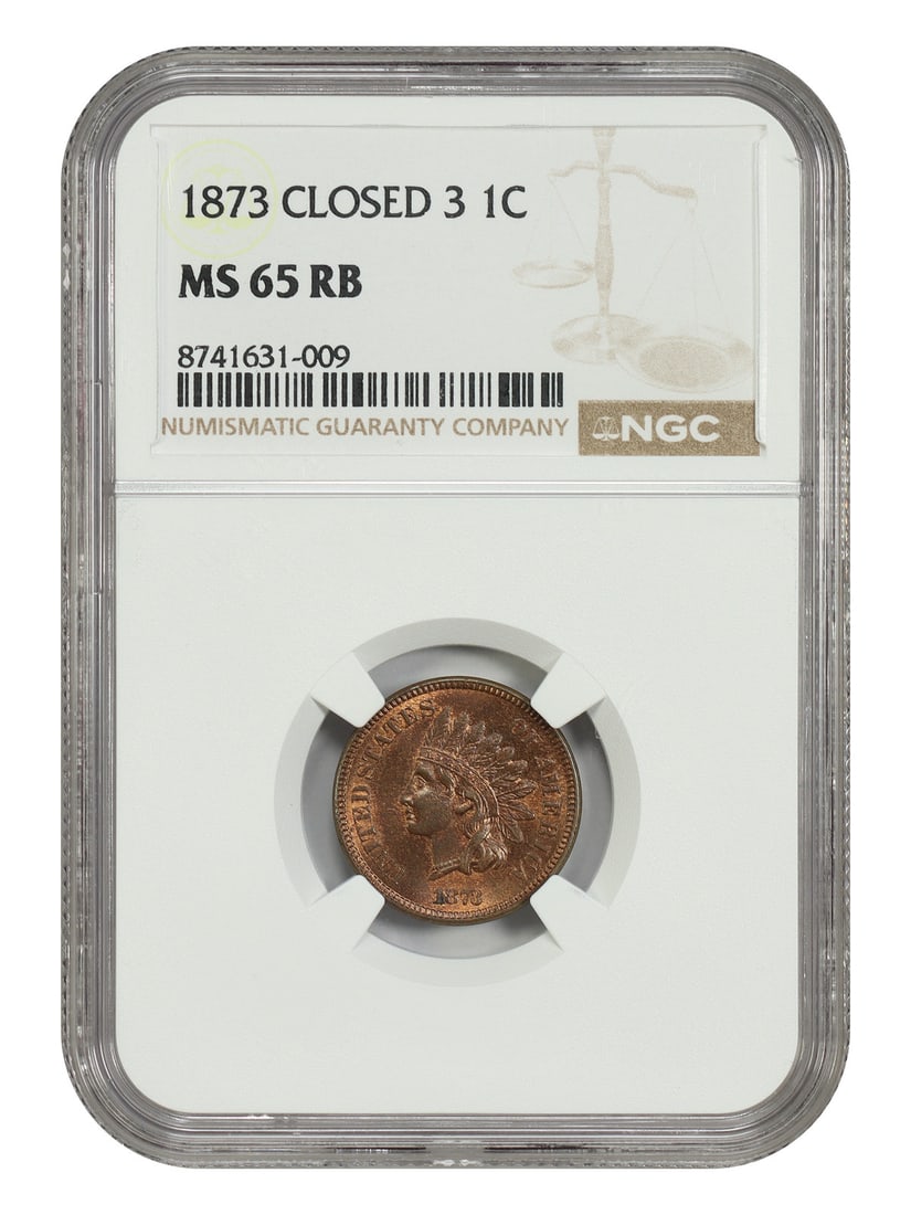 1873 Indian Cent NGC MS65RB Closed 3 (1 of 4)
