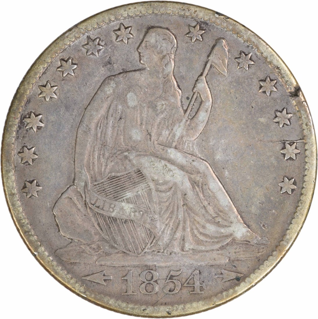 1854 New Orleans Seated Liberty Half Dollar Arrows Fine Silver Coin Uncertified (1 of 2)