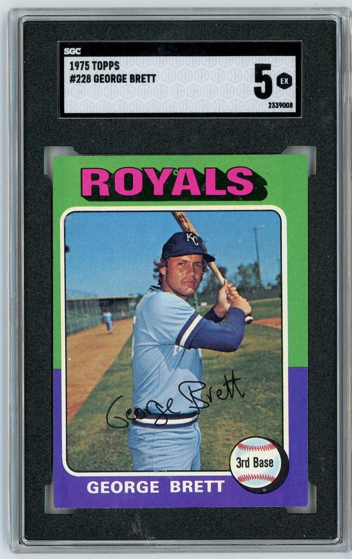 1975 Topps George Brett Rookie Card SGC 5 Graded Kansas City Royals (1 of 2)