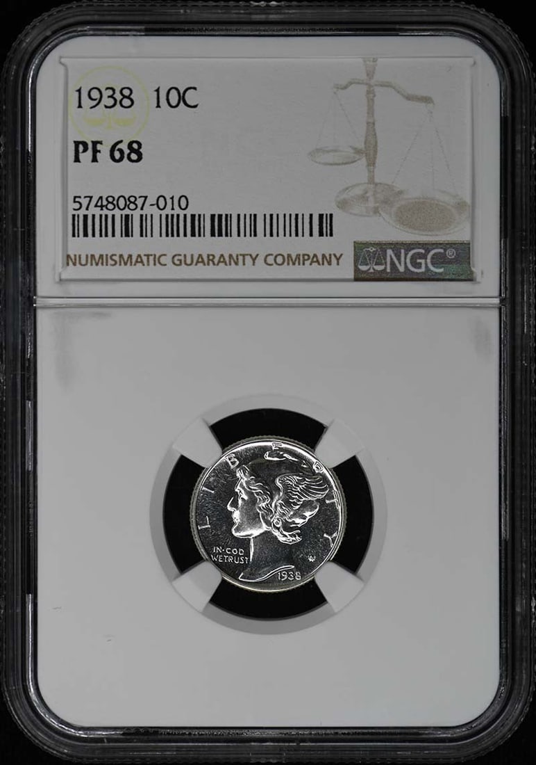 1938 Proof Mercury 10C NGC PR68 (1 of 2)
