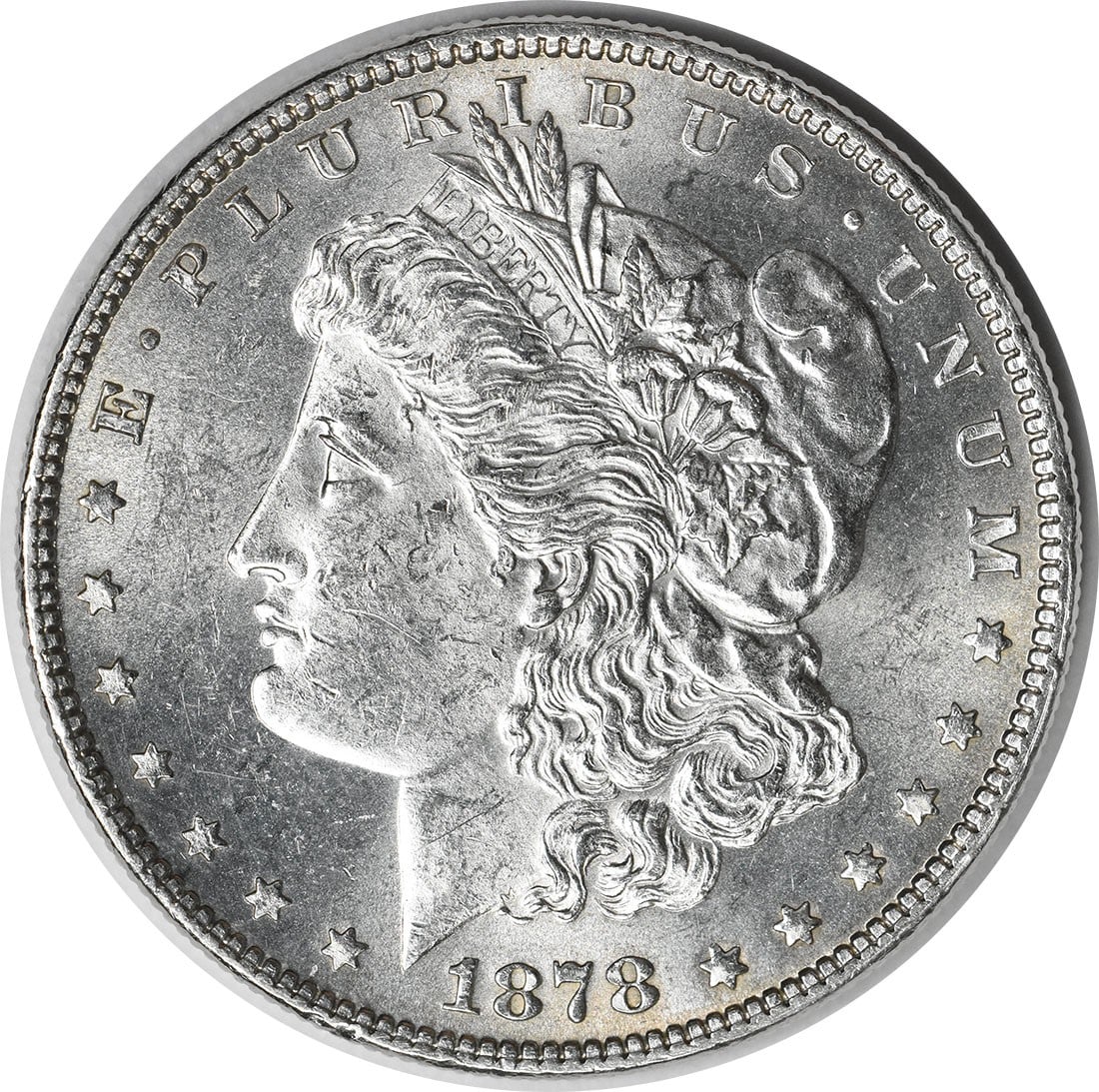 Morgan Dollar Silver Coin 1878 7 Tail Feathers Reverse Brilliant Uncirculated (1 of 2)