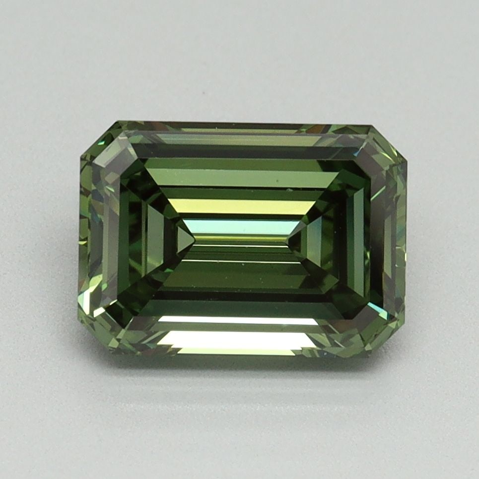 Loose Diamond - EMERALD 2.17ct Fancy Vivid Green VS1: Loose Diamond - EMERALD 2.17ct Fancy Vivid Green VS1 Source: This is a real non-mined Diamond that has been grown in a lab Shape: EMERALD Carats: 2.17 Color: Fancy Vivid Green Certification: IGI Video