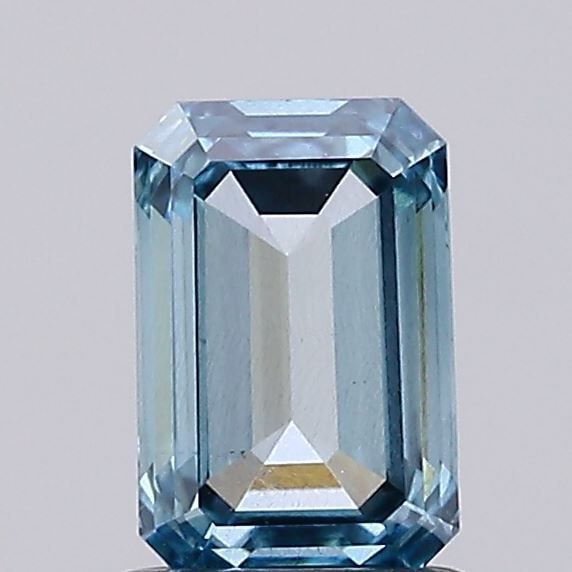 Loose Diamond - EMERALD 1.05ct Fancy Vivid Blue VS2: Loose Diamond - EMERALD 1.05ct Fancy Vivid Blue VS2 Source: This is a real non-mined Diamond that has been grown in a lab Shape: EMERALD Carats: 1.05 Color: Fancy Vivid Blue Certification: IGI Video: