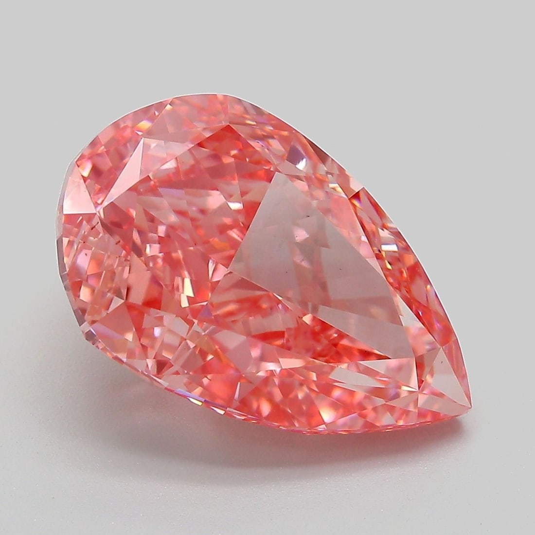 Loose Diamond - PEAR 8.67ct Fancy Vivid Pink VS1: Loose Diamond - PEAR 8.67ct Fancy Vivid Pink VS1 Source: This is a real non-mined Diamond that has been grown in a lab Shape: PEAR Carats: 8.67 Color: Fancy Vivid Pink Certification: IGI Video: Video