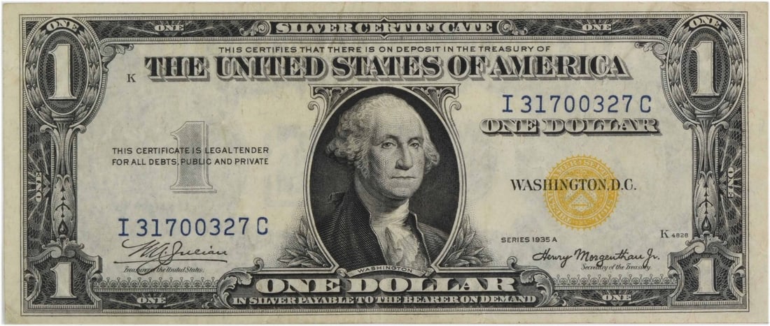 World War II 1935A One Dollar Emergency Silver Certificate AU Grade (1 of 2)