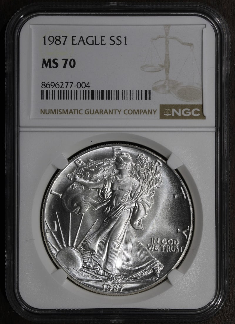 1987 NGC MS70 1 oz Silver Eagle Dollar (1 of 2)