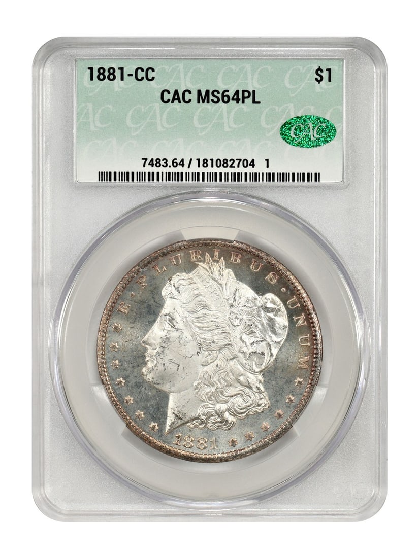 CACG Graded 1881 Carson City Morgan Silver Dollar MS64PL (1 of 4)