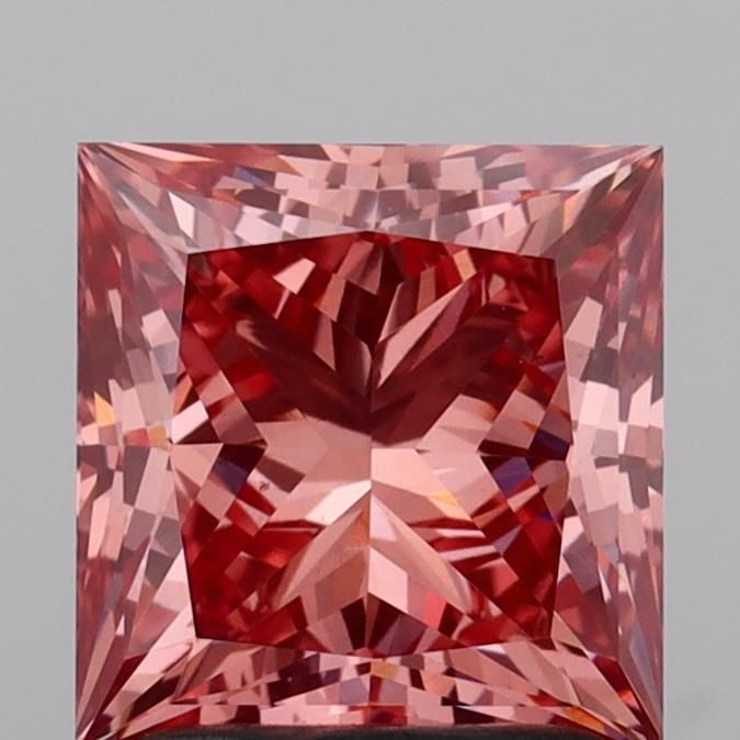 Loose Diamond - PRINCESS 2.02ct Fancy Vivid Brownish Pink VS1: Loose Diamond - PRINCESS 2.02ct Fancy Vivid Brownish Pink VS1 Source: This is a real non-mined Diamond that has been grown in a lab Shape: PRINCESS Carats: 2.02 Color: Fancy Vivid Brownish Pink