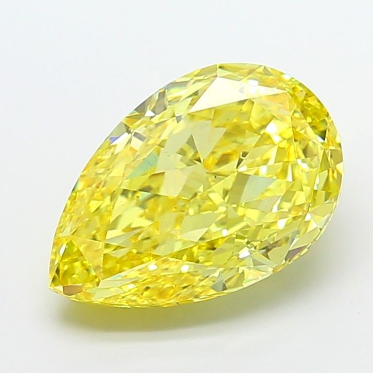Loose Diamond - PEAR 7.03ct Fancy Vivid Yellow VS1: Loose Diamond - PEAR 7.03ct Fancy Vivid Yellow VS1 Source: This is a real non-mined Diamond that has been grown in a lab Shape: PEAR Carats: 7.03 Color: Fancy Vivid Yellow Certification: IGI Video:
