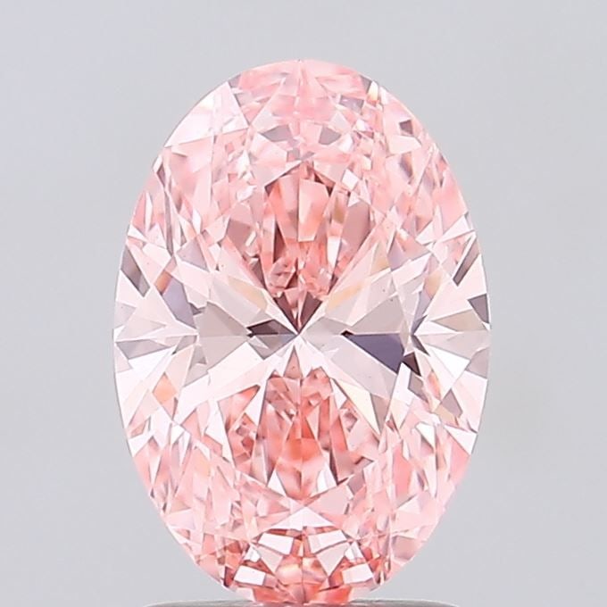 Loose Diamond - OVAL 1.8ct Fancy Vivid Pink VS1: Loose Diamond - OVAL 1.8ct Fancy Vivid Pink VS1 Source: This is a real non-mined Diamond that has been grown in a lab Shape: OVAL Carats: 1.8 Color: Fancy Vivid Pink Certification: IGI Video: Video