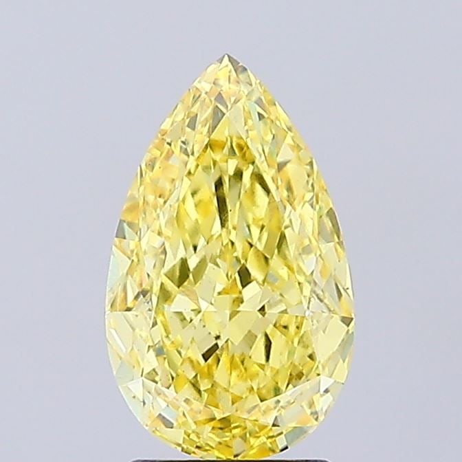 Loose Diamond - PEAR 2.5ct Fancy Vivid Yellow VS1: Loose Diamond - PEAR 2.5ct Fancy Vivid Yellow VS1 Source: This is a real non-mined Diamond that has been grown in a lab Shape: PEAR Carats: 2.5 Color: Fancy Vivid Yellow Certification: IGI Video: