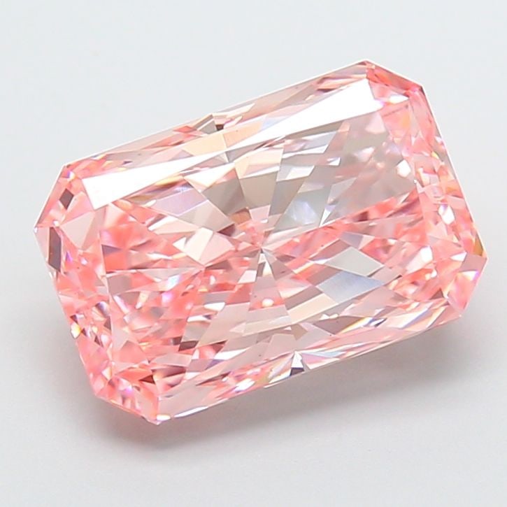 Loose Diamond - RADIANT 5.03ct Fancy Vivid Pink VS1: Loose Diamond - RADIANT 5.03ct Fancy Vivid Pink VS1 Source: This is a real non-mined Diamond that has been grown in a lab Shape: RADIANT Carats: 5.03 Color: Fancy Vivid Pink Certification: IGI Video: