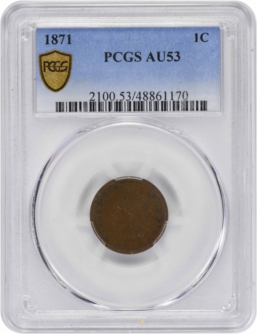 PCGS AU53 1871 Indian Head Small Cent (1 of 2)