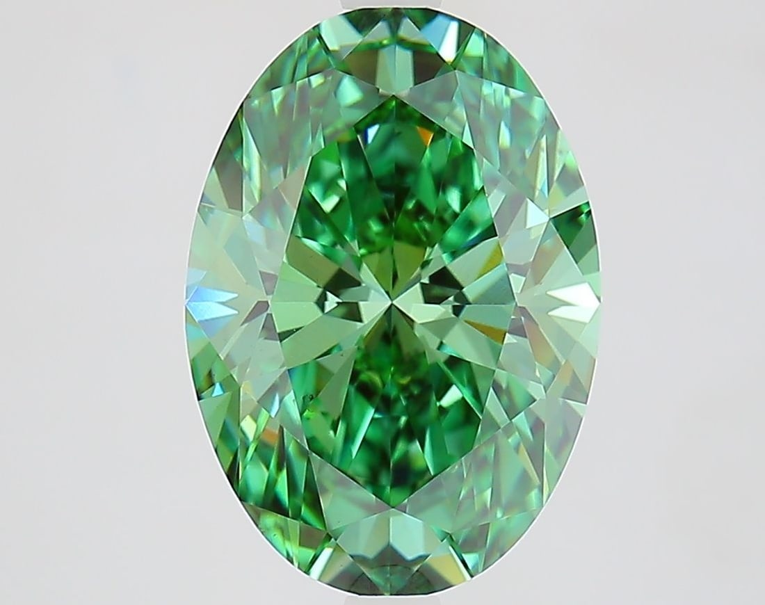 Loose Diamond - OVAL 4.03ct Fancy Vivid Green VS1 (1 of 1)