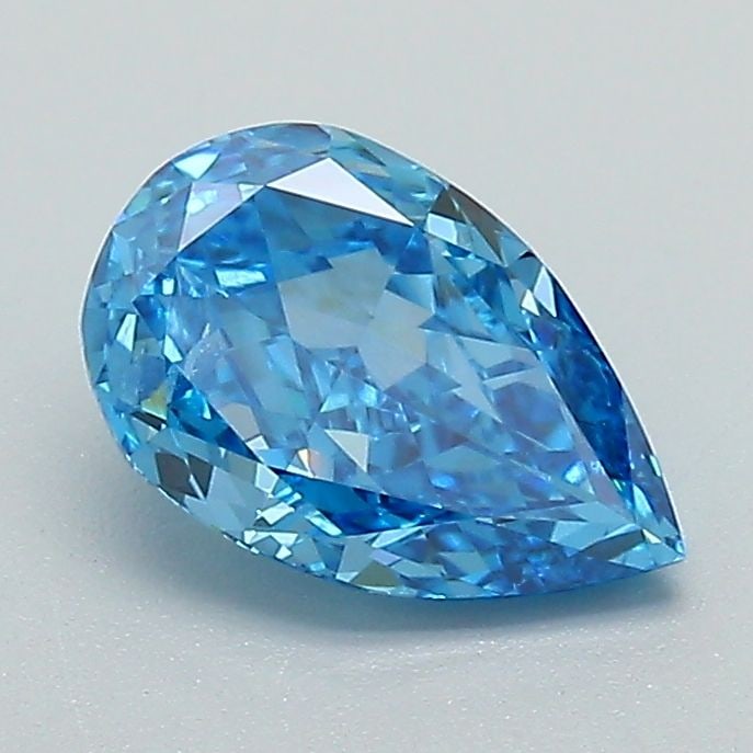 Loose Diamond - PEAR 1.06ct Fancy Vivid Blue SI1: Loose Diamond - PEAR 1.06ct Fancy Vivid Blue SI1 Source: This is a real non-mined Diamond that has been grown in a lab Shape: PEAR Carats: 1.06 Color: Fancy Vivid Blue Certification: IGI Video: